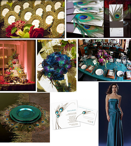 Wedding Decoration Teal peacock themed stuff SRAVLL's Blue Wedding by